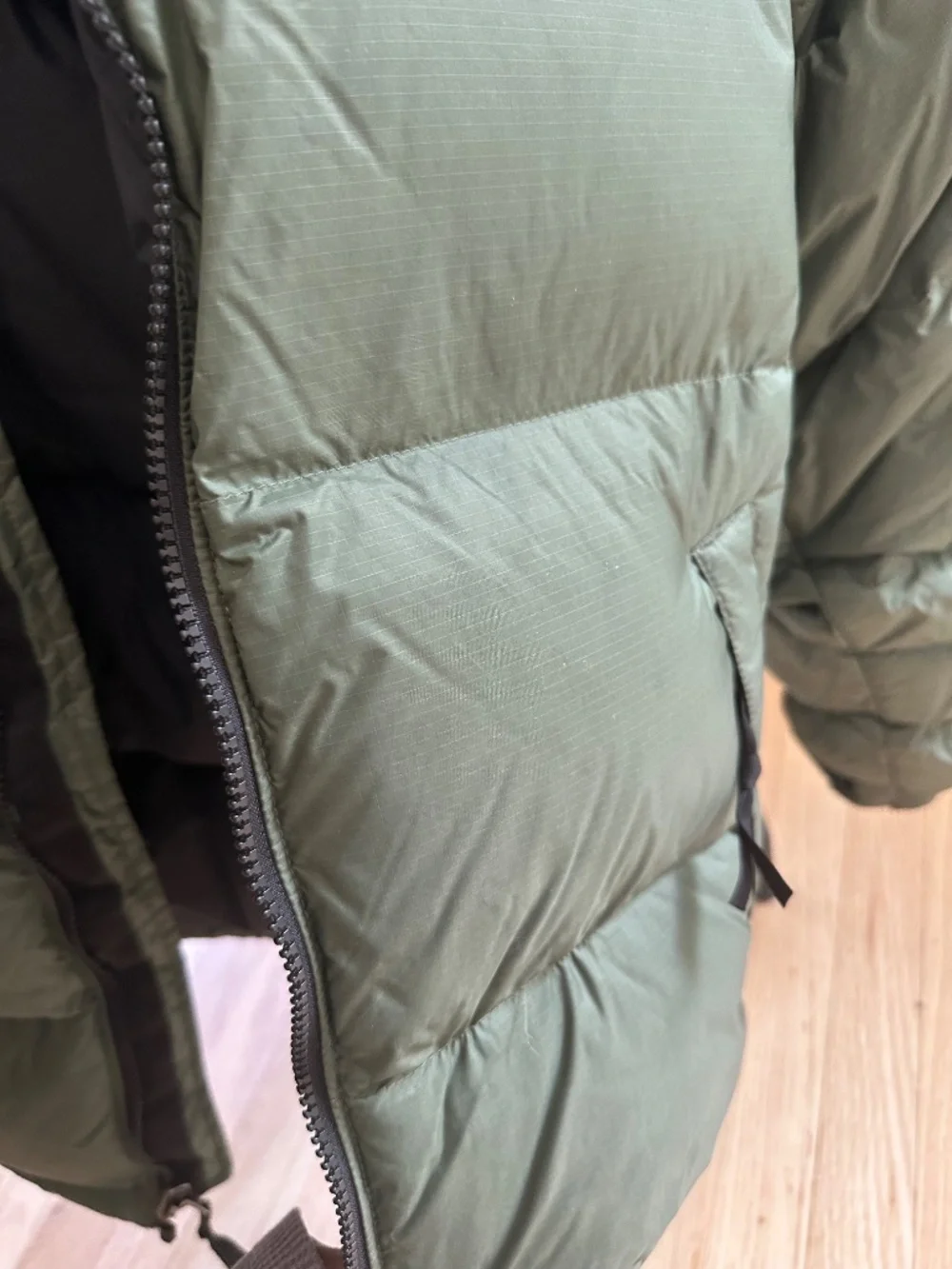 North face green puffer jacket